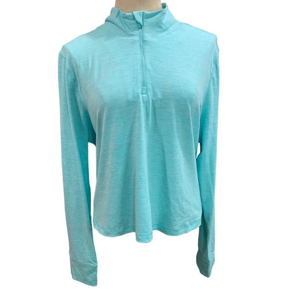 XXL‎ 90 Degree by Reflex women's Aruba Blue Turquoise 1/4 Zip Mock Neck